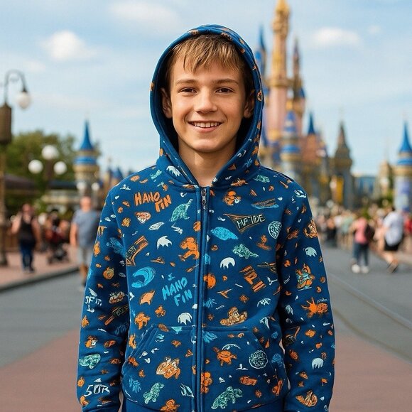 Disney Finding Nemo Zipup Hooded Jacket Novelty Comfort Leisure Outdoors L - Picture 1 of 8